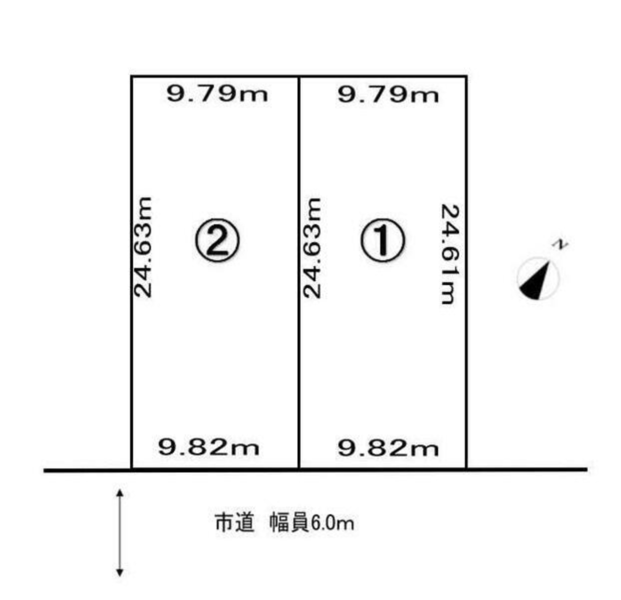 野幌若葉町①-地型図